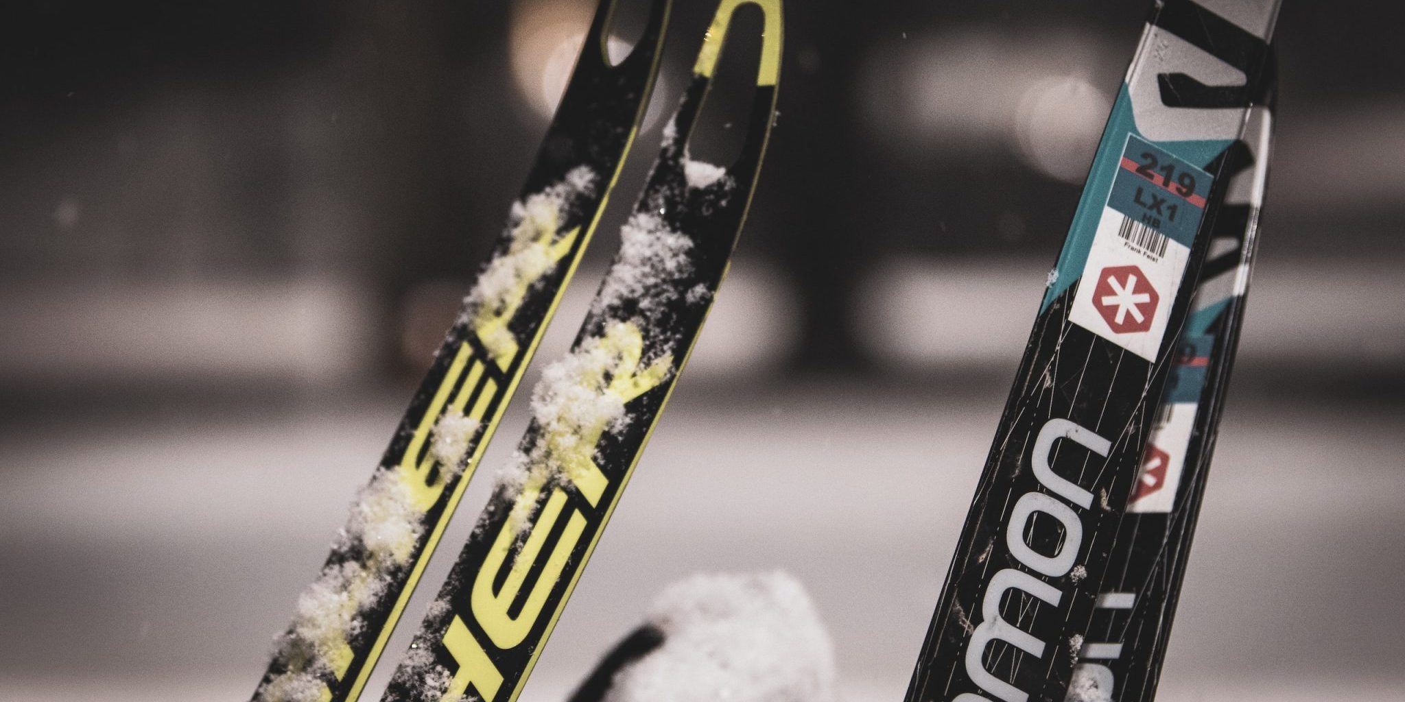 Ski Rentals Page - Cross country ski equipment - stock photo by Aaron Doucett via Unsplash